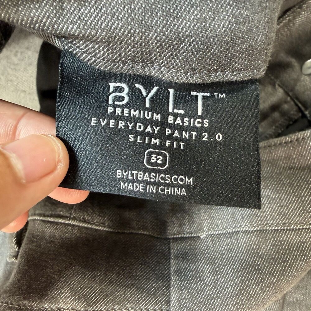 BYLT Everyday Pant 2.0 Mens 32 Slim Fit Tapered Charcoal Gray - Picture 11 of 11